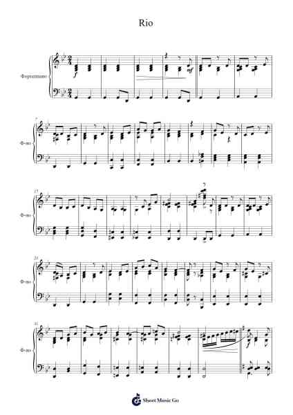 Rio Sheet Music by Геннадий Гладков-Arr.Duttledk Corh