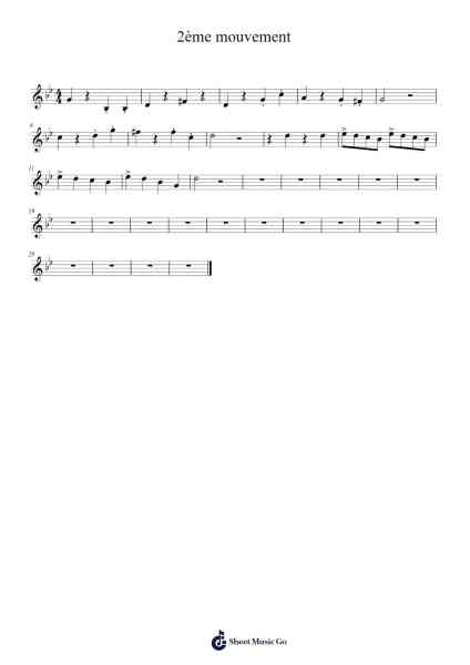 2ème mouvement Sheet Music by Unknown author-Arr.Sherrah Birroll