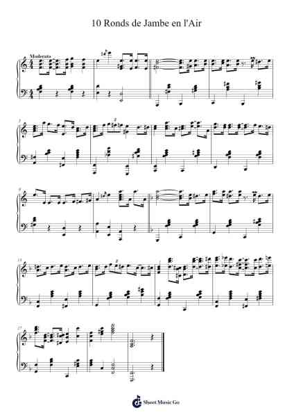 10 Ronds de Jambe en l'Air Sheet Music by Unknown author-Arr.Jeno Willlotte