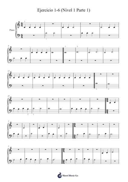 Ejercicio 1-6 (Nivel 1 Parte 1) Sheet Music by undefined-Arr.Reylot