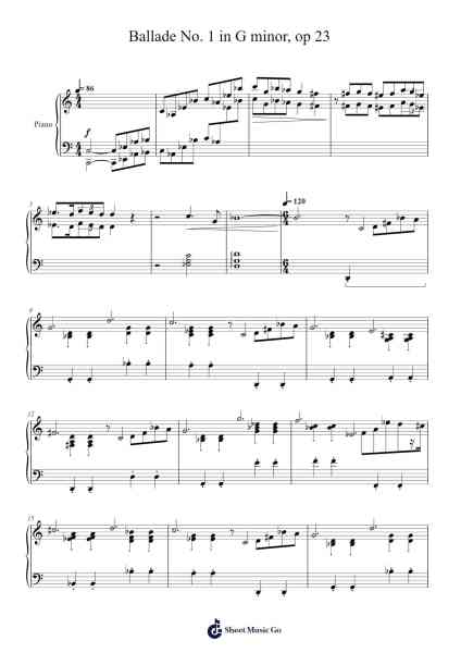 Ballade No. 1 in G Minor, Op. 23 Sheet Music by Frédéric Chopin-Arr.Hubpir