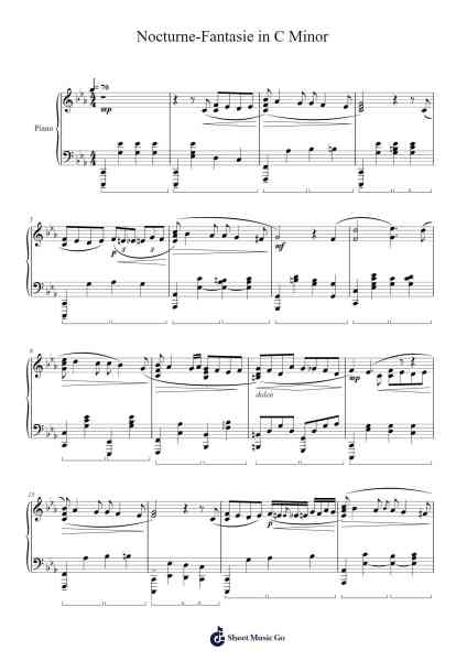 Nocturne-Fantasie in C Minor Sheet Music by Mindes Lesbois-Arr.Wayhume Dwightrey