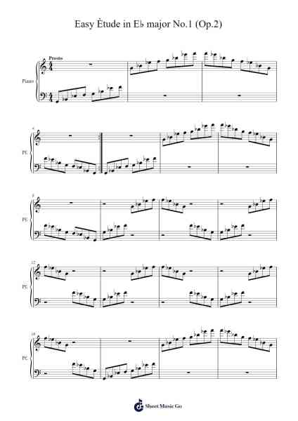 Ètude in E♭ Major, Op. 2, No. 1 Sheet Music by Movogt Sampwhit-Arr.Lytnoah