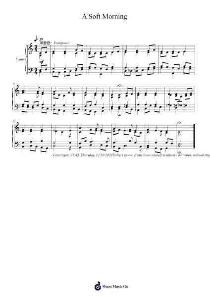 A Soft Morning Sheet Music by Toursbur-Arr.Beernoel Oisensharp