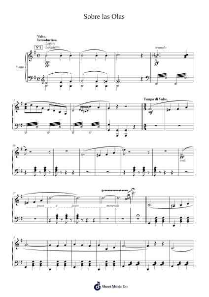 Sobre las Olas Sheet Music by Juventino Rosas-Arr.Lytckey Comnel