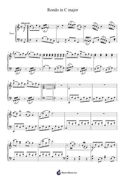 Rondo in C Major Sheet Music by Vebvelt Willjoel-Arr.Markthur