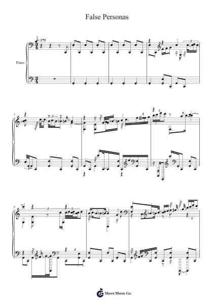 False Personas Notes Simplified Sheet Music by Eipsriet-Arr.Dilliz Woolfsil