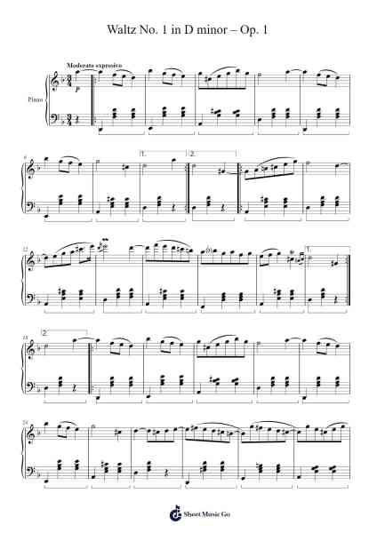 Waltz No. 1 in D Minor, Op. 1 Sheet Music by Aarav Amin-Arr.Thornle
