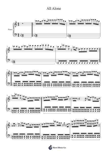All Alone Sheet Music by Alex-Arr.Ianruth Xalain
