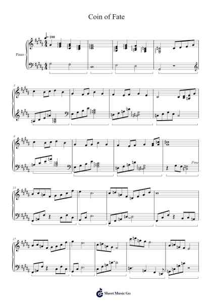Coin of Fate Sheet Music by Nobuo Uematsu-Arr.Wyli