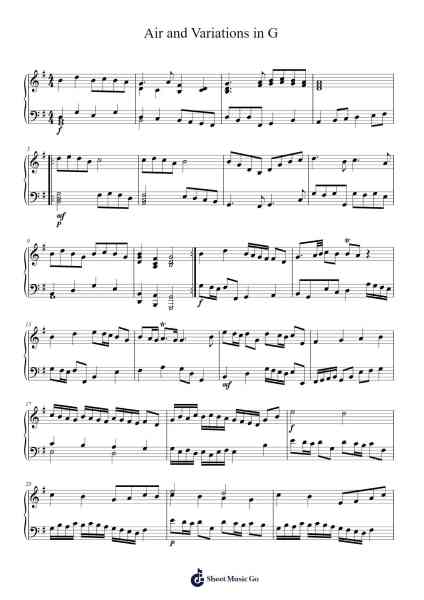 Air and Variations in G Sheet Music by Julia Akimoto-Arr.Humlouie