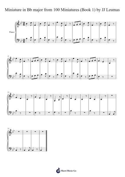 Miniature in Bb Major from 100 Miniatures, Book 1 Sheet Music by iamsamso-Arr.Conpiers