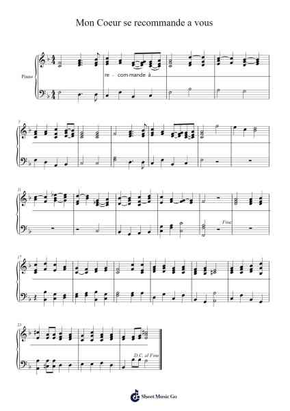 Mon Coeur se recommande à vous Sheet Music by Orlando de Lassus-Arr.Yedpont