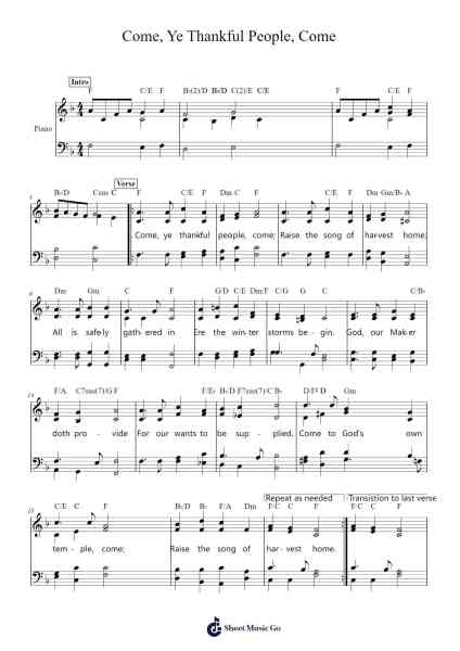 Come, Ye Thankful People, Come Sheet Music by George J. Elvey/Henry Alford-Arr.Janecher Duh