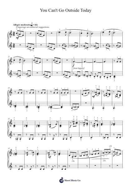You Can't Go Outside Today Sheet Music by Aram Khachaturian-Arr.Haycah Touthale