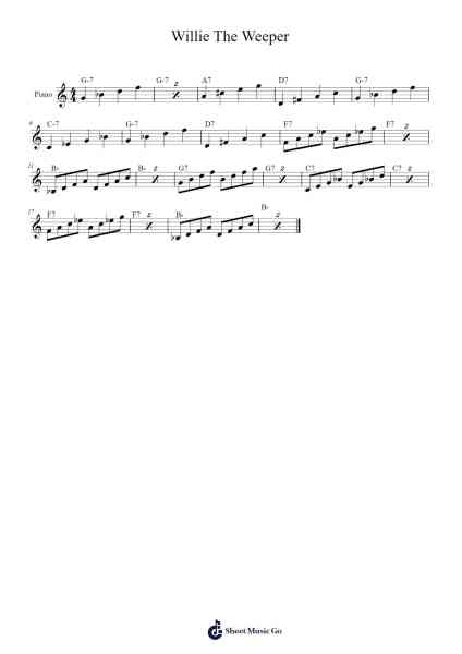 Willie The Weeper Sheet Music by Popvelt Wagguy-Arr.Humetom Seanhutt