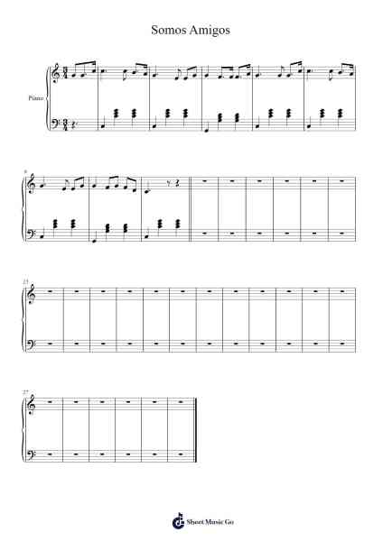 Somos Amigos Sheet Music by Godnard Clevestrong-Arr.Melres