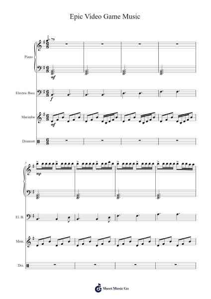 Epic Video Game Music Sheet Music by Webbthus-Arr.Bunharine Coftroy