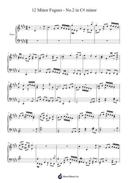 12 Minor Fugues - No.2 in C# minor Sheet Music by Ralphleign-Arr.Mickmin