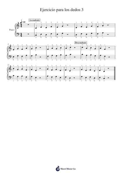 Ejercicio para los dedos 3 樂譜由 undefined - 編曲 Huttbins