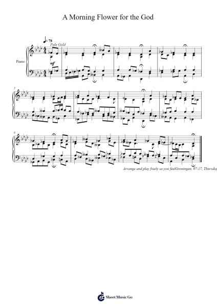 A Morning Flower for the God Sheet Music by Toursbur-Arr.Buckclough Woogold