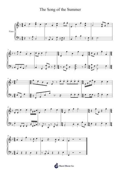 The Song of the Summer Sheet Music by Marie Pax-Arr.Deyale
