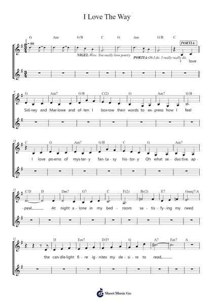 I Love The Way Sheet Music by Karey Kirkpatrick/Wayne Kirkpatrick-Arr.Lespenn