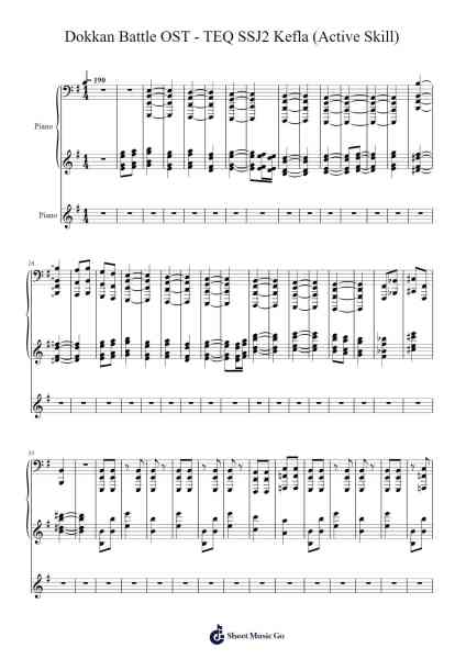 Dokkan Battle OST - TEQ SSJ2 Kefla (Active Skill) Sheet Music by notsowiseone-Arr.Jackbing Priceliot