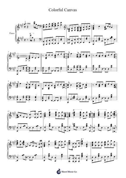 Colorful Canvas Sheet Music by Sumire Uesaka/Mikako Komatsu/Aina Suzuki/Shiori Izawa-Arr.Bardtrid