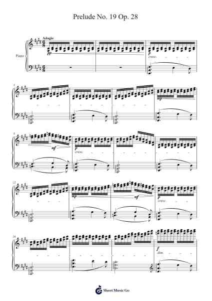 Prelude No. 19 in E-flat Major, Op. 28 Sheet Music by ...etc...-Arr.Jorthodore Adegee