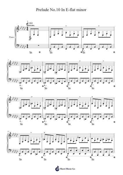 Prelude No.10 In E-flat minor Sheet Music by m-11166492-Arr.Holtbelle