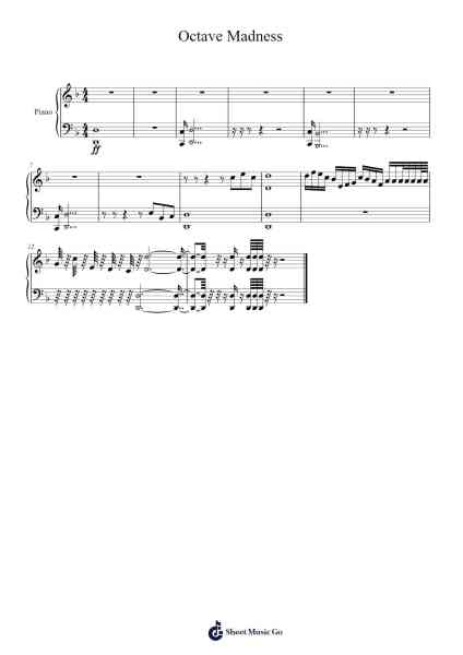 Octave Madness Sheet Music by Bonlon Annpys-Arr.Priney Grelen