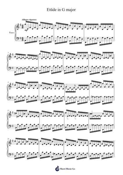 Etüde in G major Sheet Music by Anton Bruckner-Arr.Siral