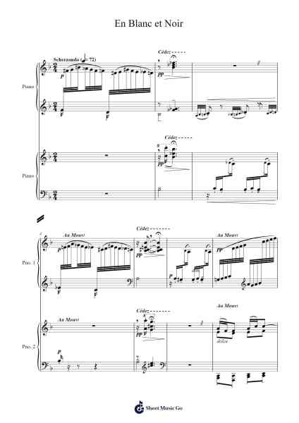 En Blanc et Noir, L. 134: III. Scherzando Sheet Music by Claude Debussy-Arr.Belllas Priestsopp