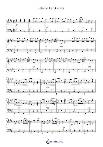 Jota de La Dolores Sheet Music by Tomás Bretón-Arr.Roymens
