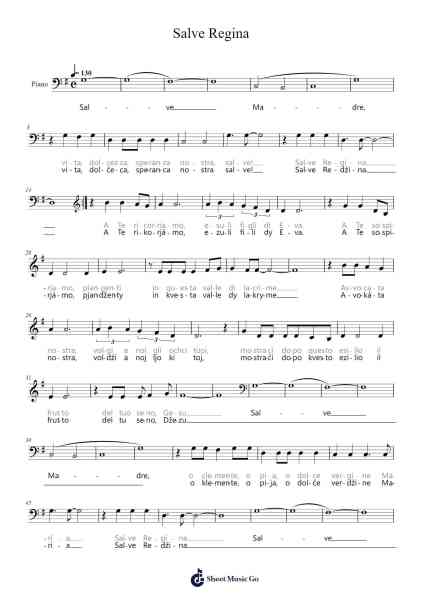 Salve Regina Sheet Music by Misc Praise Songs-Arr.Warmew