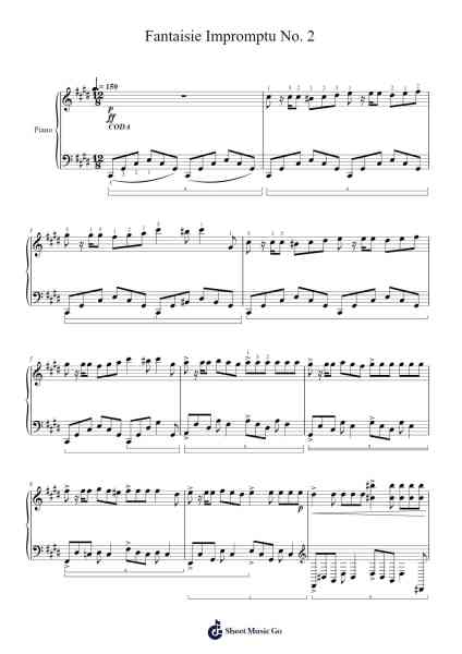 Fantaisie Impromptu in C-sharp Minor, Op. 66 Sheet Music by Samuel D. Kubik-Arr.Jorthodore Adegee