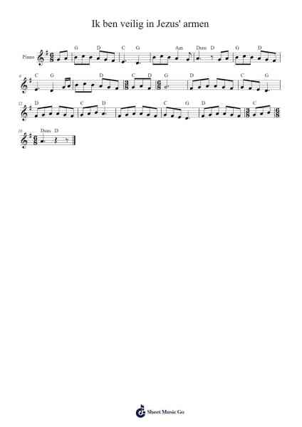 Ik ben veilig in Jezus' armen Sheet Music by Marcel Zimmer-Arr.Bobright