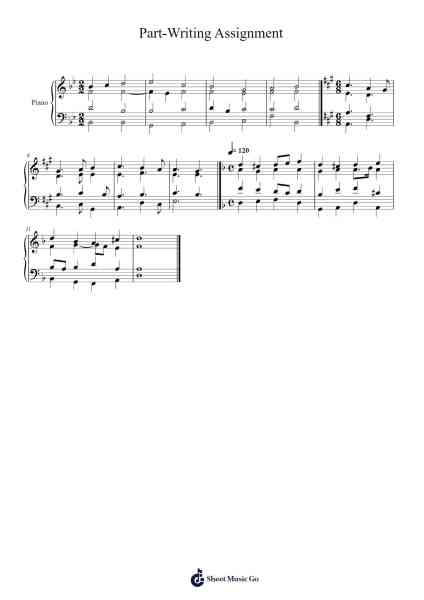 Part-Writing Assignment Sheet Music by Adriana Giordano-Arr.Buldice Priestsworth