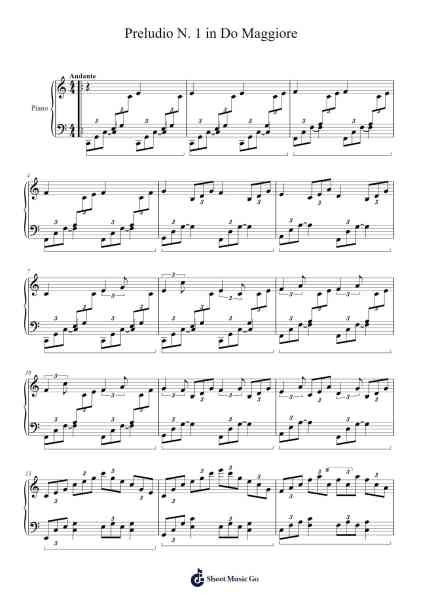 Preludio N. 1 in Do Maggiore Sheet Music by danietzche17-Arr.Carlphrey