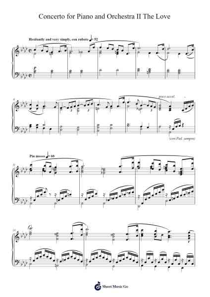Concerto for Piano and Orchestra II The Love Sheet Music by Nigel Hess-Arr.Toddjoy