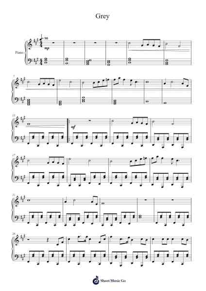 Grey Sheet Music by Polriah-Arr.Souyet Jamesnolds