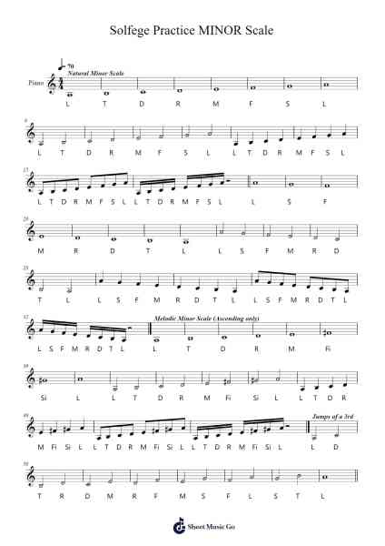 Solfege Practice MINOR Scale Sheet Music by Lucas Orsot-Arr.Jansean