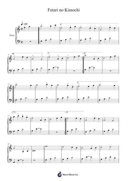 Futari no Kimochi Ноты для фортепиано от Kaoru Wada-Arr.Viten Sun