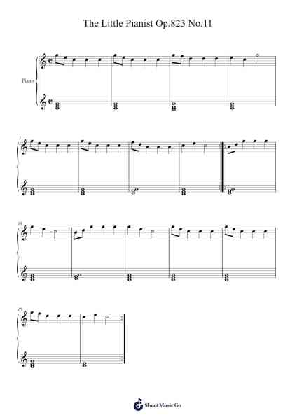 Etude Op. 823 No. 11 "The Little Pianist" Sheet Music by Carl Czerny-Arr.Fowcoln