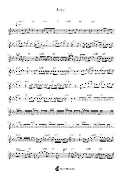 Joker Sheet Music by BIG Naughty (서동현)-Arr.Sodwight