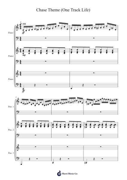 Chase Theme (One Track Life) Sheet Music by Hugues Le Bars-Arr.Brurel