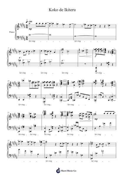Koko de Ikiteru Sheet Music by sagitafaris-Arr.Attmen Keycie