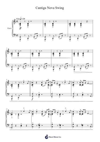 Cantiga Nova Swing Sheet Music by The Dave Brubeck Quartet-Arr.Flonell