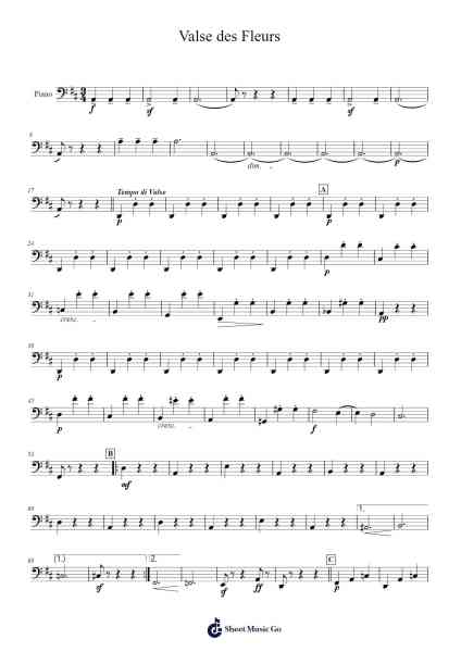 Valse des Fleurs Sheet Music by Pyotr Ilyich Tchaikovsky-Arr.Pulborg Ridean